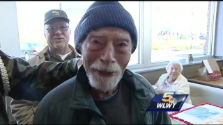 Friends surprise WWII veteran on 97th birthday