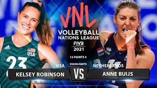 Kelsey Robinson vs Anne Buijs | USA vs Netherlands | VNL 2021 (HD)