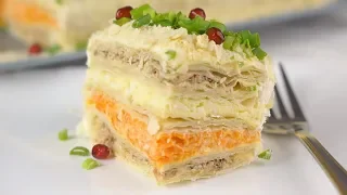 Закусочный салат "Наполеон". Самый вкусный Торт-салат на Праздничный стол