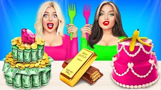 Expensive vs Cheap Food Challenge! Best Rich VS Poor Dessert Decorating Ideas by RATATA POWER