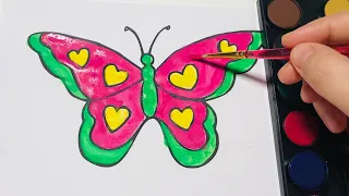 Art tips for kids | Drawing and Painting Colorful butterfly Step by Step