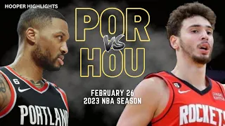 Portland Trail Blazers vs Houston Rockets Full Game Highlights | Feb 26 | 2023 NBA Season