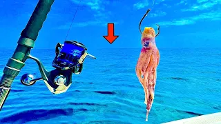 Fishing 100' DEEP with SQUID! Until my ARMS were SORE!