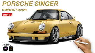 How to Drawing a  Realistic Car—Porsche Singer 911