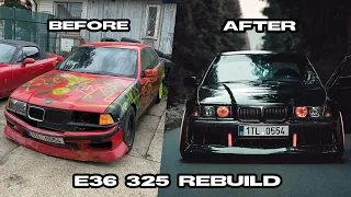 Restoring my E36 325 in 10 minutes l From a wreck to a new car l E36 Drift project