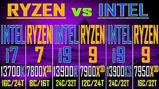 i7 13700K vs R7 7800X3D vs i9 13900K vs R9 7900X3D vs i9 13900KS vs R9 7950X3D || INTEL vs RYZEN ||