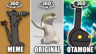 Original Toothless Dancing vs Lizard Meme vs Otamatone 360º VR