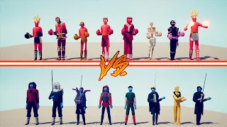 NARUTO TEAM vs BOXER TEAM - Totally Accurate Battle Simulator | TABS