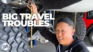 EVO Trailing Arms on a Jeep Gladiator and the Challenges that come with Really Big Vertical Travel