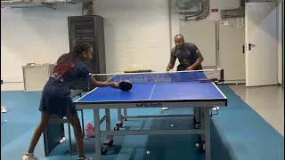 See Quadri Aruna international table tennis player playing with his daughter.