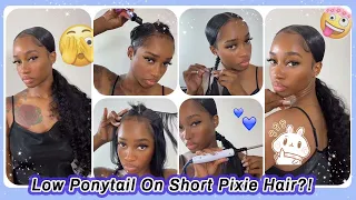 😮How To Sleek Low Ponytail On Natutal Hair Without Wig Cap | Extend + Quick Weave Method Ft.#ulahair