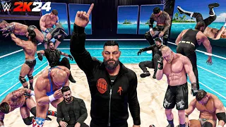 WWE 2K24 - Roman Reigns Destroys EVERYONE in Water Royal Rumble | Gameplay