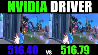 Fortnite NVIDIA Hotfix Driver 516.79 VS 516.40 | EVERY Rendering Mode | Low settings| FPS Comparison