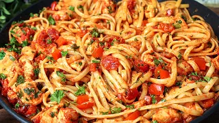 This recipe will drive you crazy! Pasta with chicken in tomato sauce! Incredibly tasty!