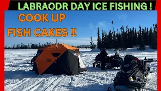 LABRADOR DAY ICE FISHING / NORDIC LEGEND HOT TENT #chocolatelabrador #icefishing #newfoundland