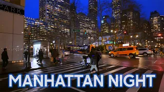 Night walk in MANHATTAN 4K 🗽 Stunning Midtown New York