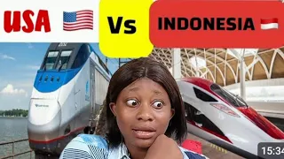 AMERICAN Train VS Indonesia LUXURY Speed Train || (This is shocking) #jakarta