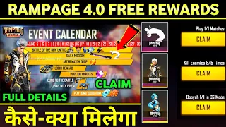 Rampage 4.0 Calendar Free Rewards - Rampage BUNDLE & EMOTE Kaise Milega | Free Fire New Event FFMAX