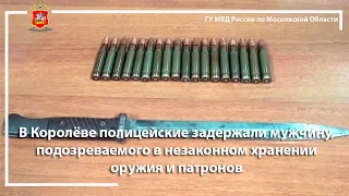 В Королёве полицейские задержали мужчину, подозреваемого в незаконном хранении оружия и патронов