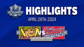 OHL Playoff Highlights: North Bay Battalion @ Oshawa Generals - Game 2 - April 28th, 2024