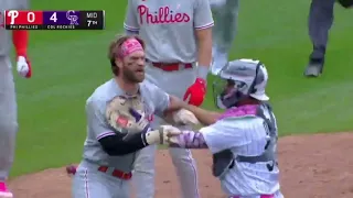 Rockies Reliever Jake Bird clapped his glove in front of Bryce Harper and Chaos ensued!