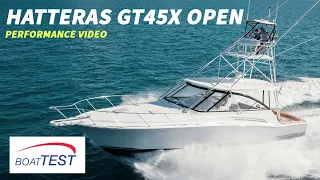 Hatteras GT45X Open (2020-) Test Video - By BoatTEST.com