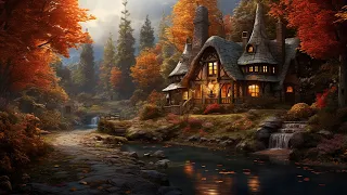Autumn Forest Ambience | Relaxing Waterfalls, River, Birds, Leaves | Sleep, Study, Relax, Focus 🍁
