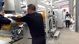 Full automatic hot melt adhesive label coating machine testing on 2018