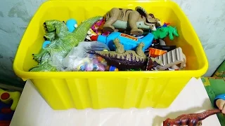 HUGE TOY BOX animals Shark Crocodile Slime Kinder Surprise Cars Dinosaurs of the sea