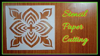 Easy Paper Stencil Cutting | Rangoli Paper Cutting | Stencil Paper Cutting | Indian craft