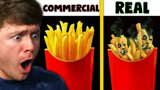 Reacting to COMMERCIALS vs REAL LIFE FOOD! (Crazy)