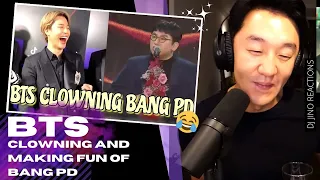 DJ REACTION to KPOP - BTS CLOWNING AND MAKING FUN OF BANG PD