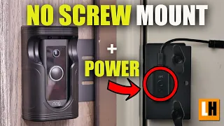 No Screw No Holes Ring Video Doorbell Mount with CHARGER for Apartment and Rental Users