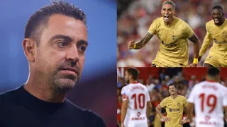 Sevilla vs Barcelona (0-3) — Xavi reacts to amazing performance, Raphinha talks Lewandowski