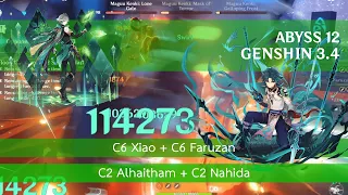 Abyss 12 | C6 Xiao & C2 Alhaitham | Genshin Impact 3.4