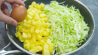 Cabbage,Potatoes with eggs is better than meat! Simple and very Delicious! Easy cabbage recipe