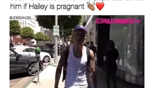 Justin Bieber reaction when the paparazzi asked him if Hailey is pregnant