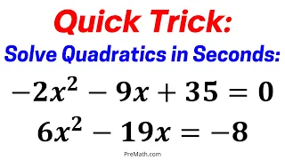 How to Solve Quadratic Equations in SECONDS - Quick & Easy Trick