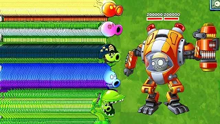 PvZ2 Challenge: All PEA LVL 999999 vs Z-Mech HP 200000 - Who's Best Plant?