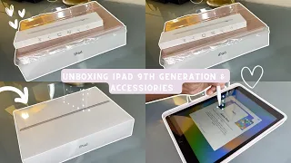 unboxing iPad 9th generation + accessories | set up | no talking