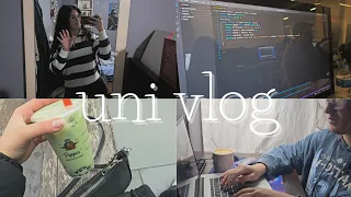 uni vlog | running my first code, new headphones, studying, getting sick last minute | calm vlog