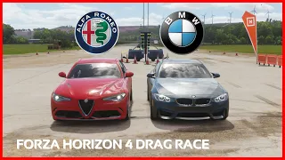 Forza Horizon 4 Drag Race - Alfa Romeo Giulia Quadrifoglio vs BMW M4 Coupe