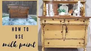 How To Use Milk Paint **Easy Steps** Buffet Makeover