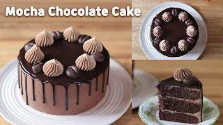 Chocolate Drip Mocha Cake recipe | with Mocha Buttercream frosting