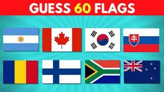 Guess the Country by the Flag 🏆 | 60 Flags Quiz | Easy, Medium, Hard