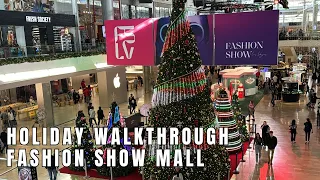 Holiday Walkthrough Fashion Show Mall on the Las Vegas Strip | Walking Vegas Strip Malls