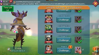 Lords mobile limited Challenge Dream witch stage 6 | saving dreams stage 6 | Eloise stage 6 |