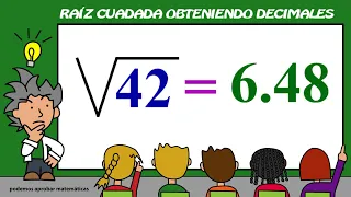 Resolver raíces cuadradas con DECIMALES - Raíz Cuadrada con Punto Decimal