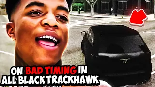 Yungeen Ace On Bad Timing In His All Black Trackhawk😈*HOPPING OUT ON FEET*| GTA RP| Last Story RP |