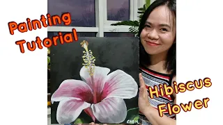 Painting a Pink Hibiscus Flower Using Acrylics by Cheryl Navarro